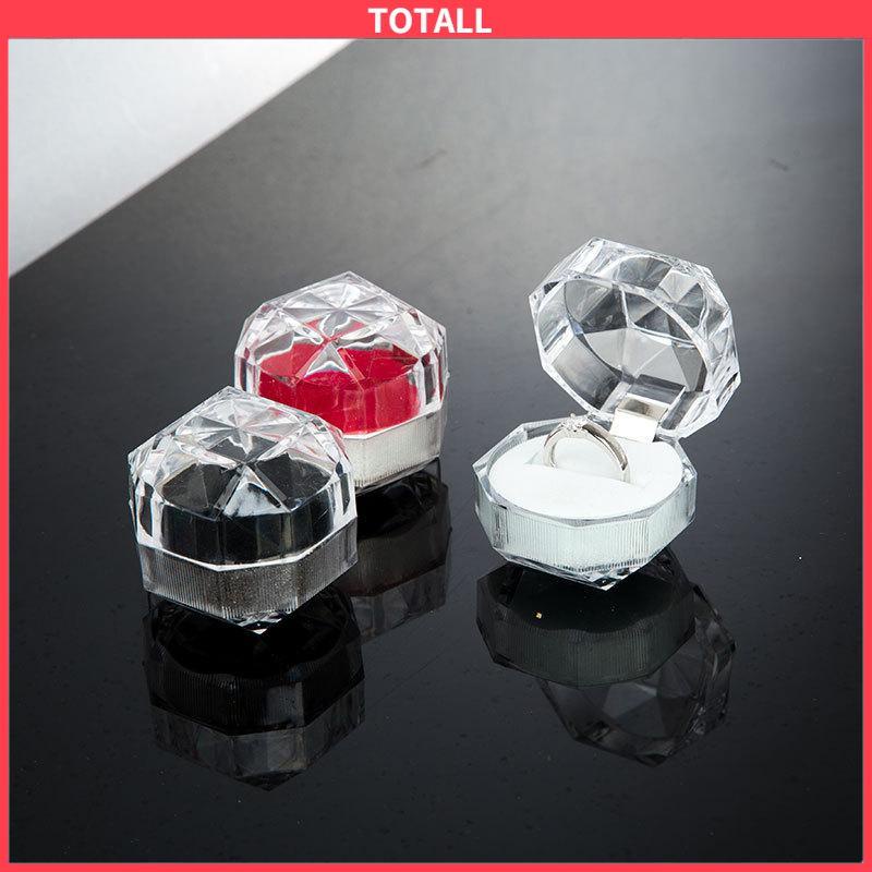 COD Kotak Cincin Mini Kotak Perhiasan Plastik Stud Earrings Cincin Kalung Perhiasan Kotak Kemasan Kotak Display-Totall