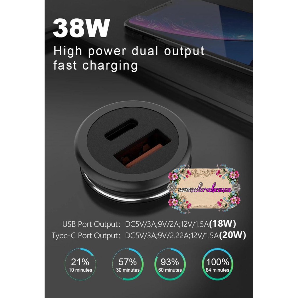 BM078 Saver Cashan Mobil Original DIINAMI C17 Dual Usb Qualcom 6A Samsung Oppo Xiaomi Iphone Vivo SB1508