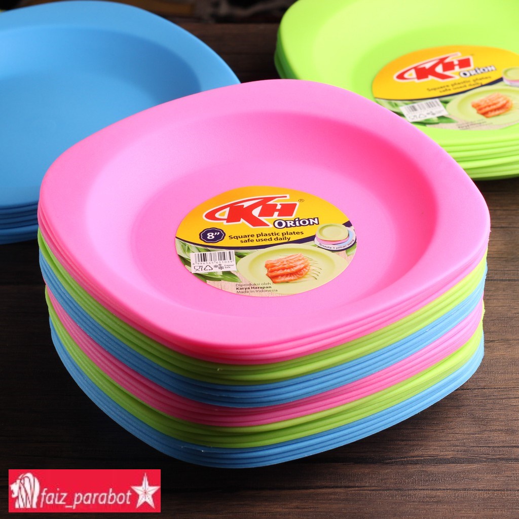 PIRING MAKAN PLASTIK KH 12 PCS/1 LUSIN BERBAHAN TEBAL SEKALI