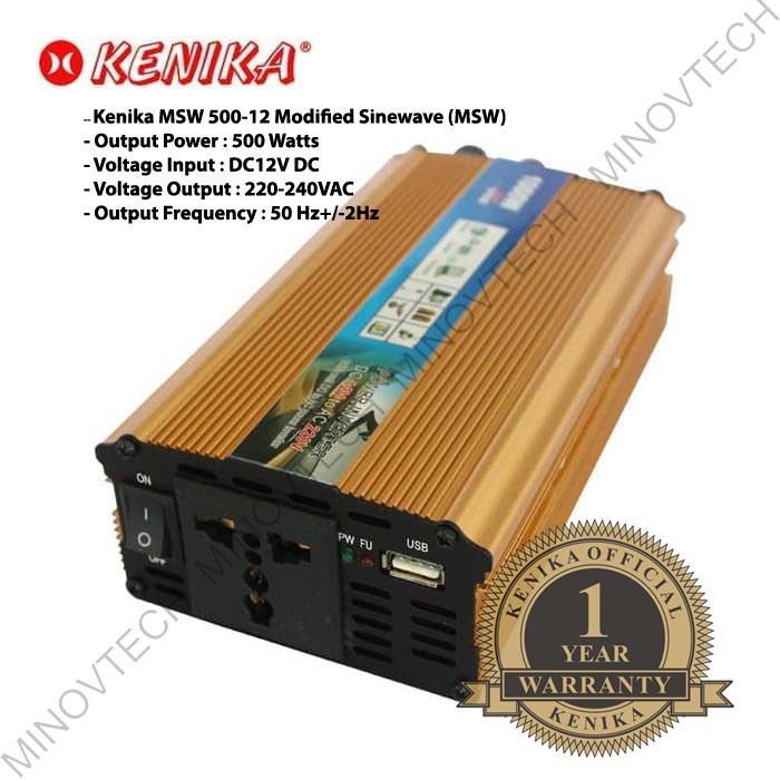 Jual Power Inverter 500W 12VDC to 220VAC Inverter Modified Sine Wave