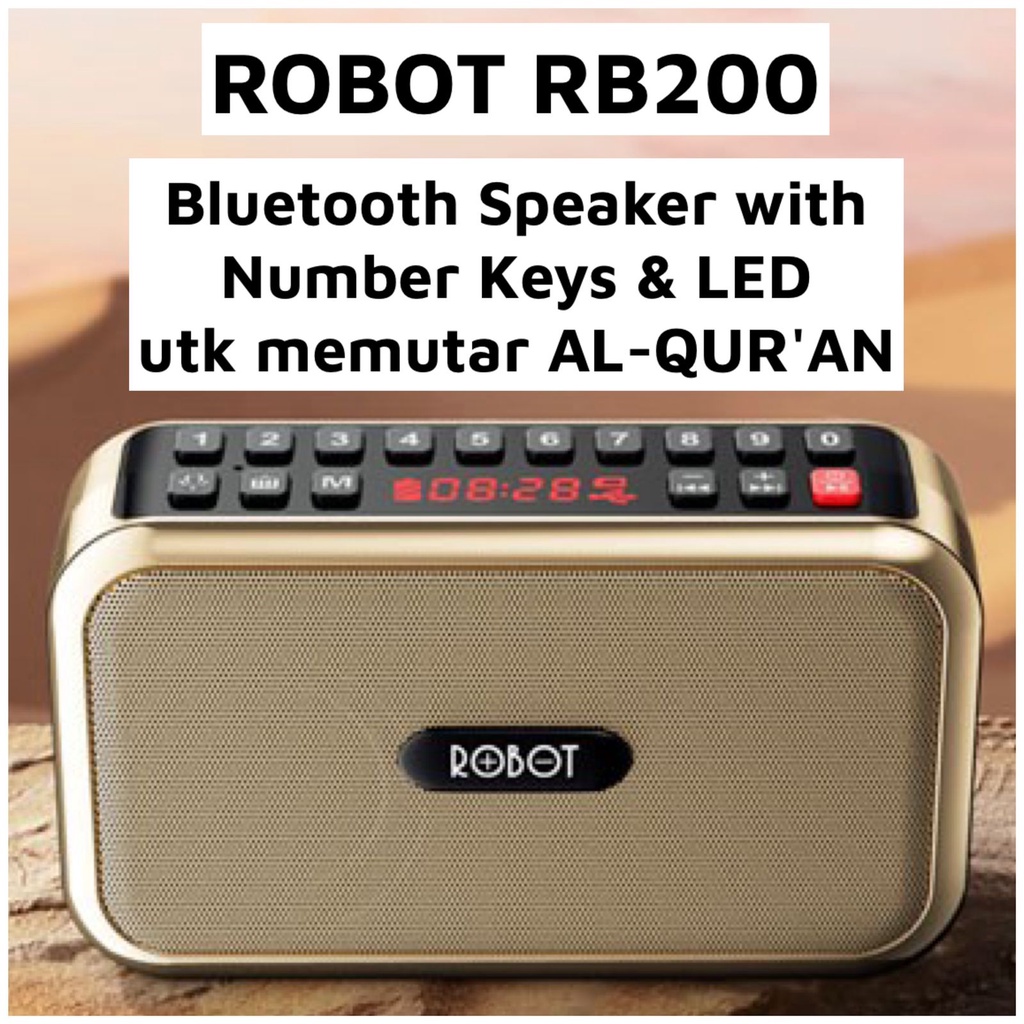 Robot RB200 Portable Bluetooth Speaker Al Quran Alquran Digital