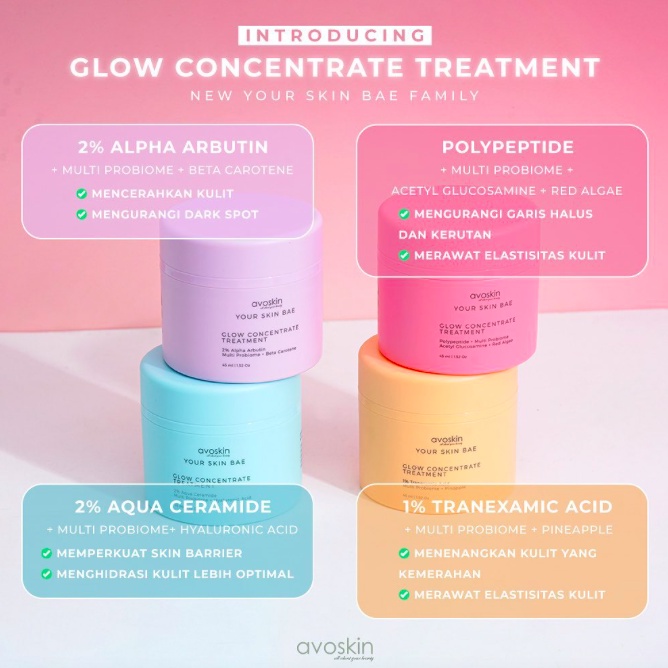 AVOSKIN YSB Your Skin Bae Glow Concentrate Treatment 45ml | Alpha Arbutin | Tranexamic Acid | Aqua Ceramide | Polypeptide