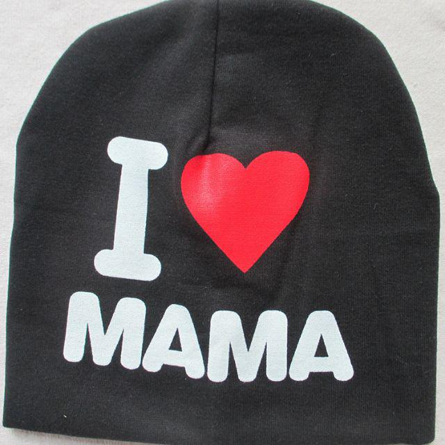 TP17- Kupluk I LOVE Papa Mama Topi Anak-Hitam Mama
