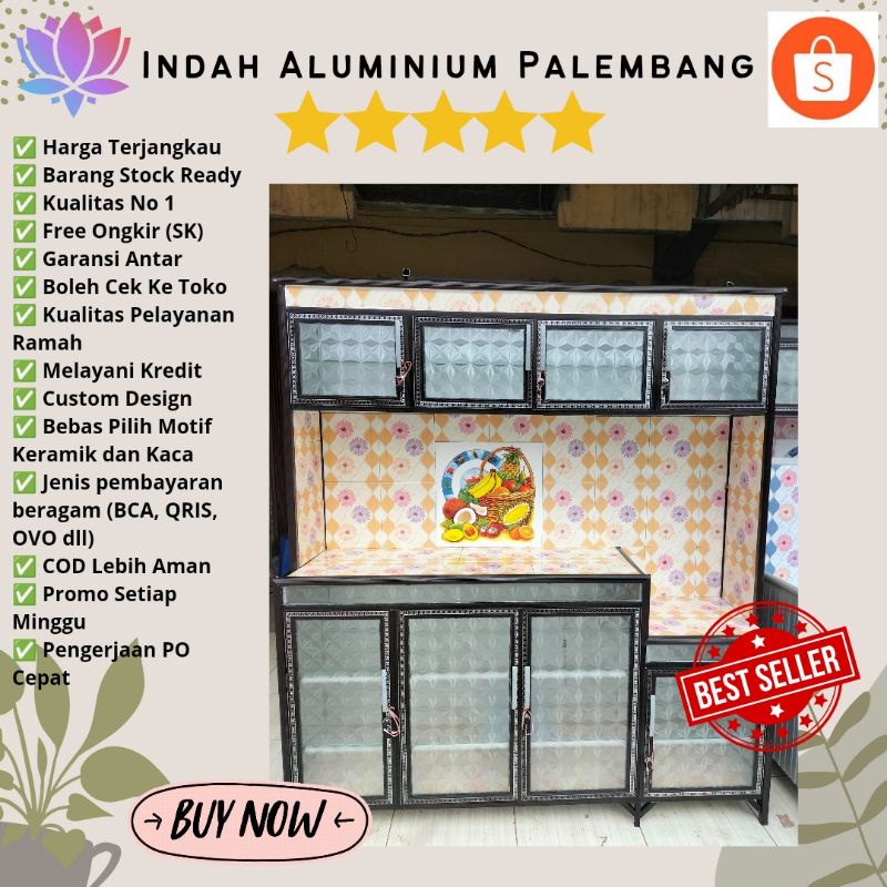 RAK PIRING 4 PINTU ALUMINIUM  MINIMALIS MURAH