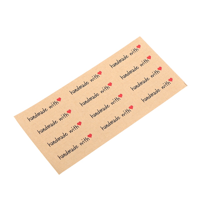 120pcs Stiker Kertas Kraft Handmade DIY Untuk Label Kemasan