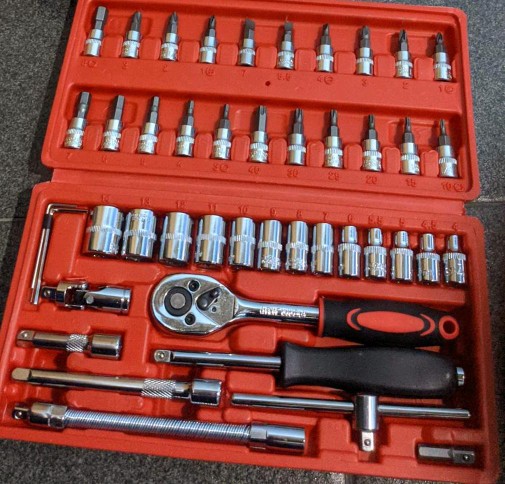 Obeng Kunci Sok Isi 46 Pcs Soket Kunci Pas Soket Kombinasi Multifungsi Untuk Peralatan Reparasi