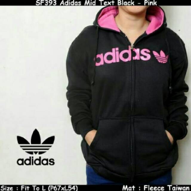 Jaket Adidas Hitam-Pink