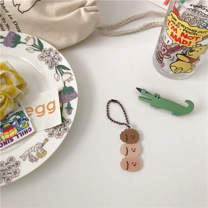 Korean lucu fudge beruang akrilik keychain, In airpods yang sama lengan pelindung menggantung tas rantai liontin