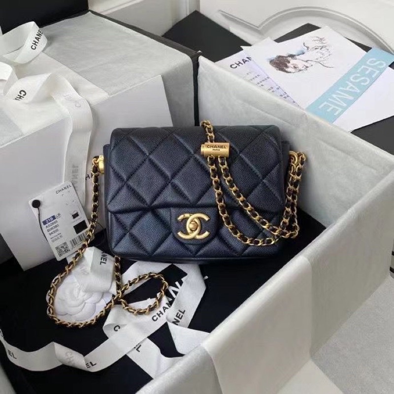 Tas Wanita VIP selempang Chanel Mini Bag Caviar Leather GHW Super Mirror VVIP