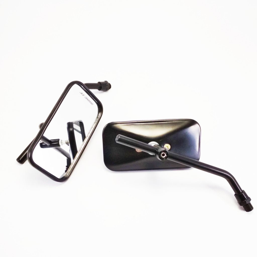 Spion CB 100 125 Retro KOTAK Classic Honda Sepion Klasik Set C70 Grand GL Tiger Megapro W175 KLX-Hitam Kaca Putih