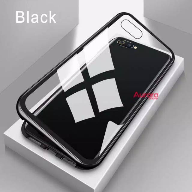 Realme C2 Premium 2in1 Magnetic Glass Transparant Case