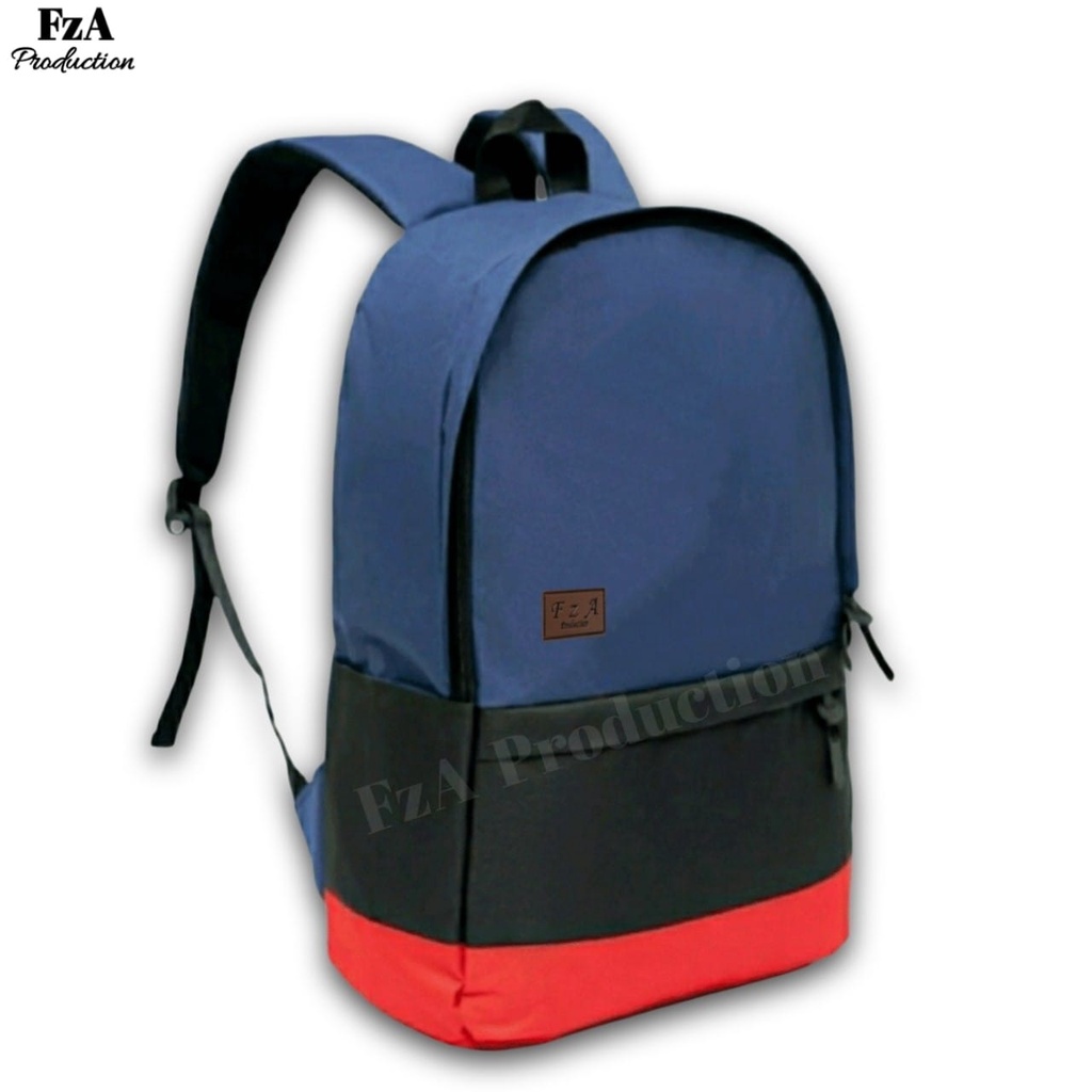 Tas Ransel Gendong Laptop Distro Sekolah Kuliah Pria Wanita Black Murah Original FzA BUY 1 GET 2