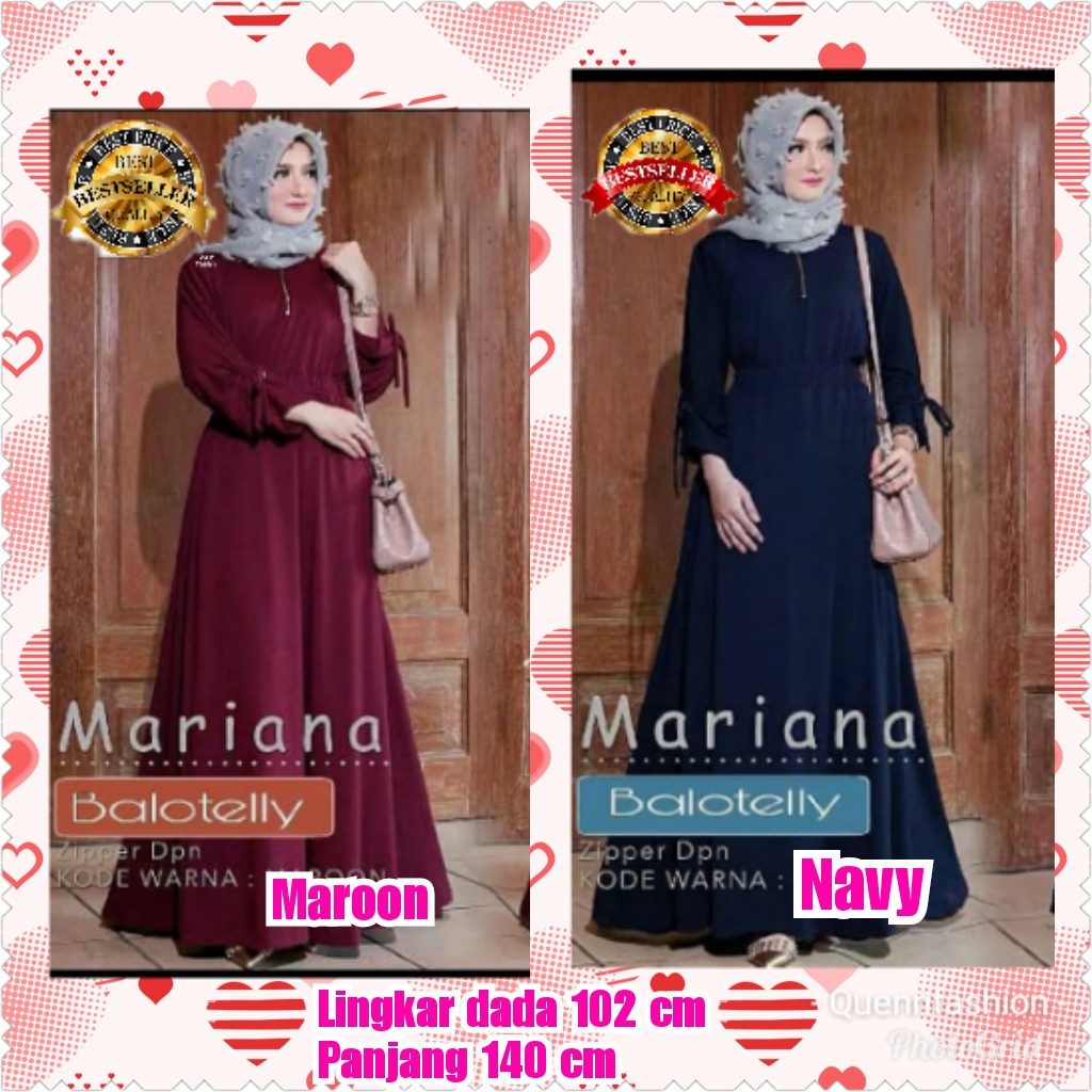 TERMURAH GAMIS MARIANA / MAROON / NAVY / TERBARU / TERPOPULER / TERLARIS / TERMURAH