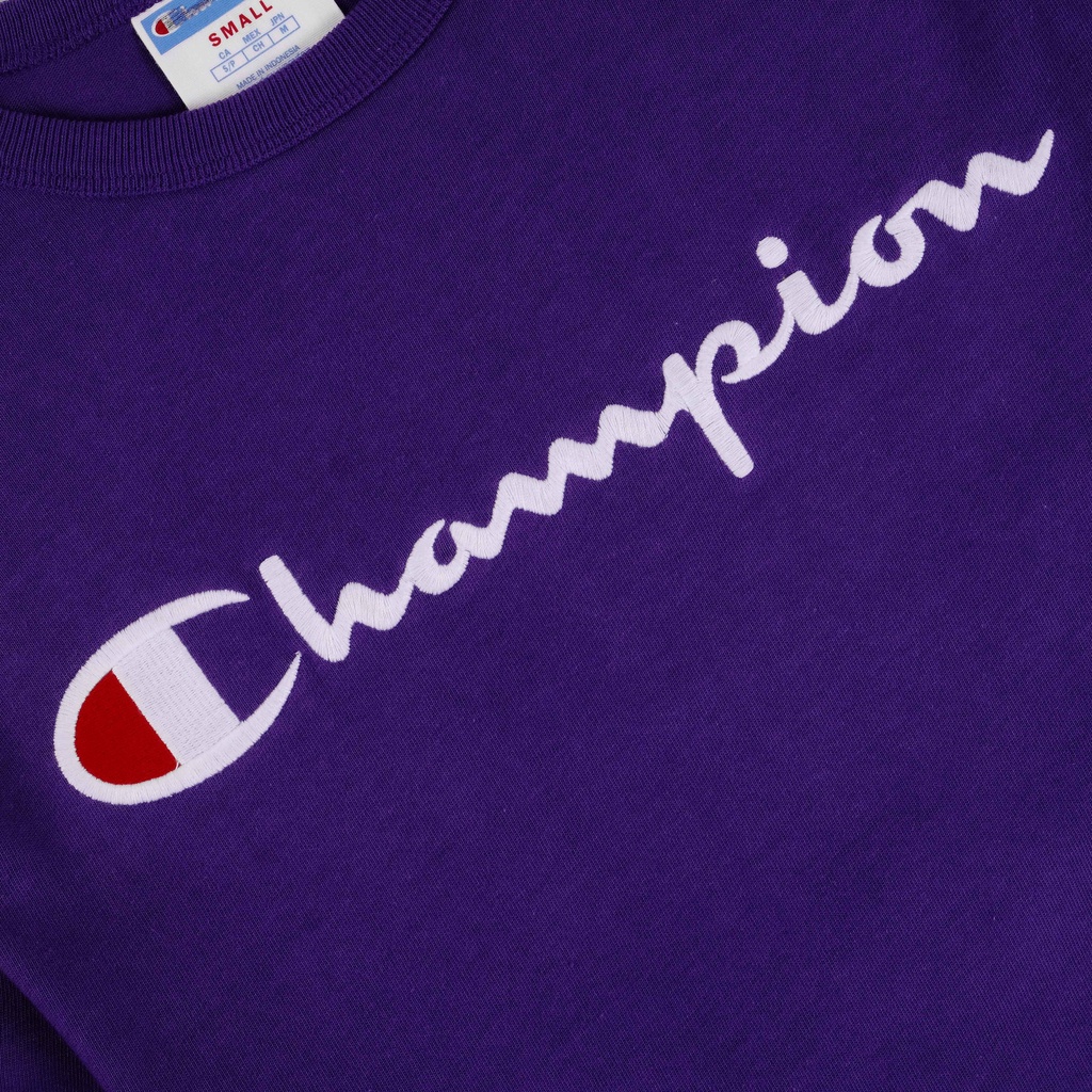 Kaos Lengan Panjang CHMPN Embroiderry Dark Purple