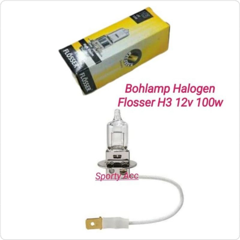 Bohlamp Halogen H3 12V 100W Merk Flosser