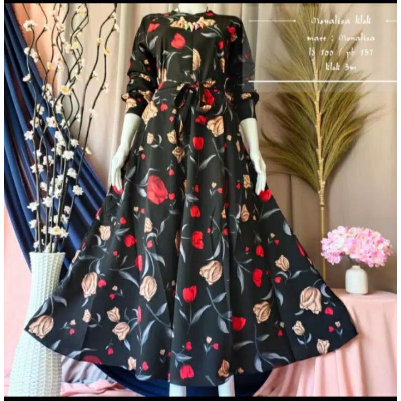 gamis monalisa bunga tulip