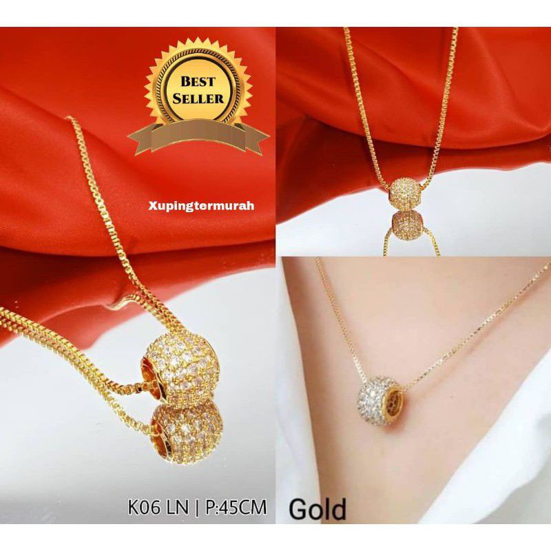 KALUNG liontin wanita kalung bulat gold