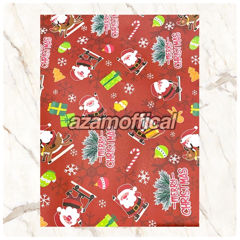 KERTAS KADO SANSAN WAWA DOFF ISI 1 LEMBAR NATAL MERRY CHRISMAS FANCY PAPER SANWA