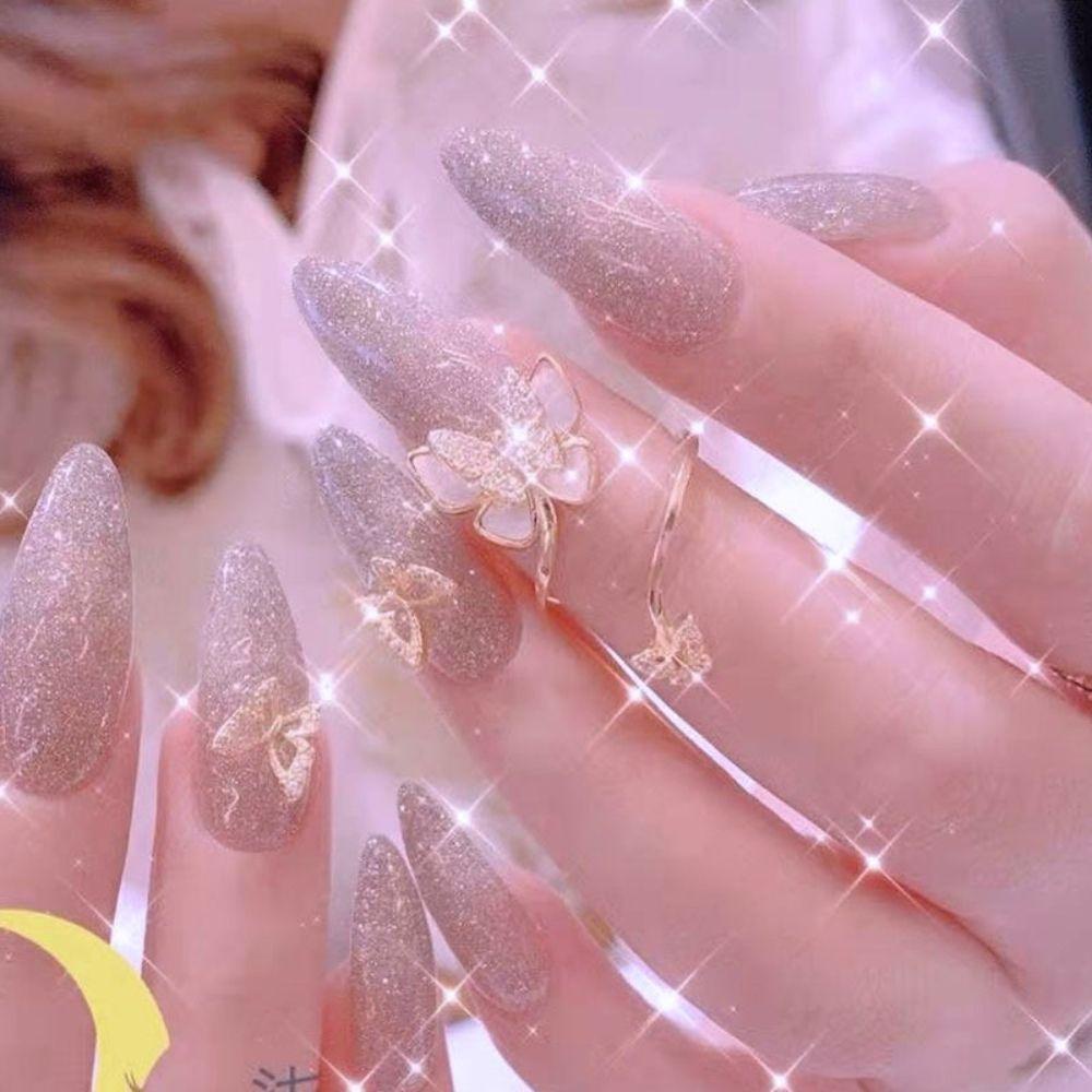 AUGUSTINA Agustina Wanita Pesona Kuku Gadis Mengkilap Kuku Kecantikan Kuku Salon Manikur Aksesoris DIY Bahan Kuku 3D Dekorasi Kuku