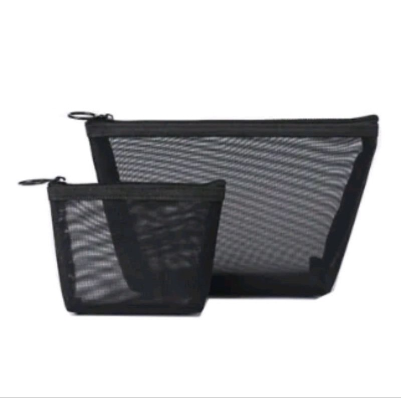 Wanita Mesh Tas Perjalanan Tas Kosmetik Makeup Case Pouch Perlengkapan Mandi Organizer Portabel