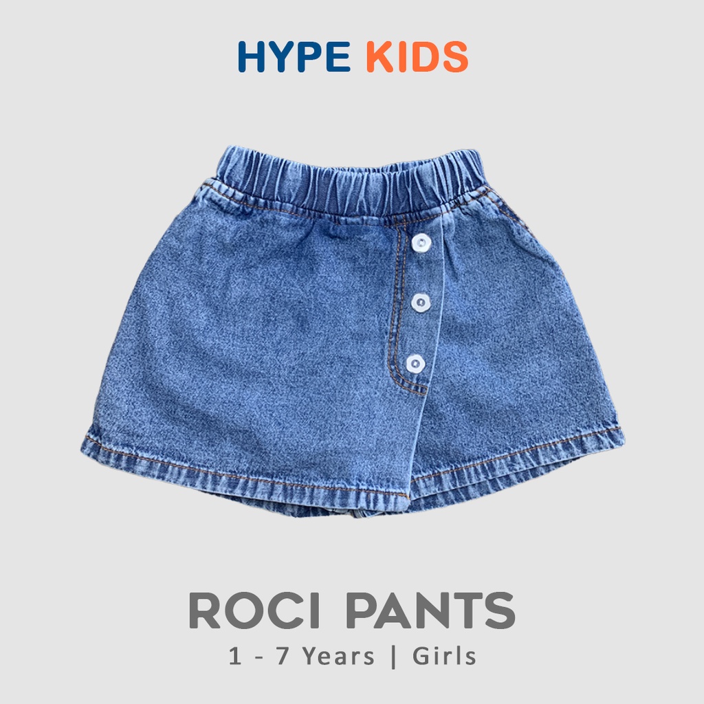 Hypekids Roci Pants - Rok Celana Kancing Anak Jeans Usia 1 - 7 Tahun Perempuan