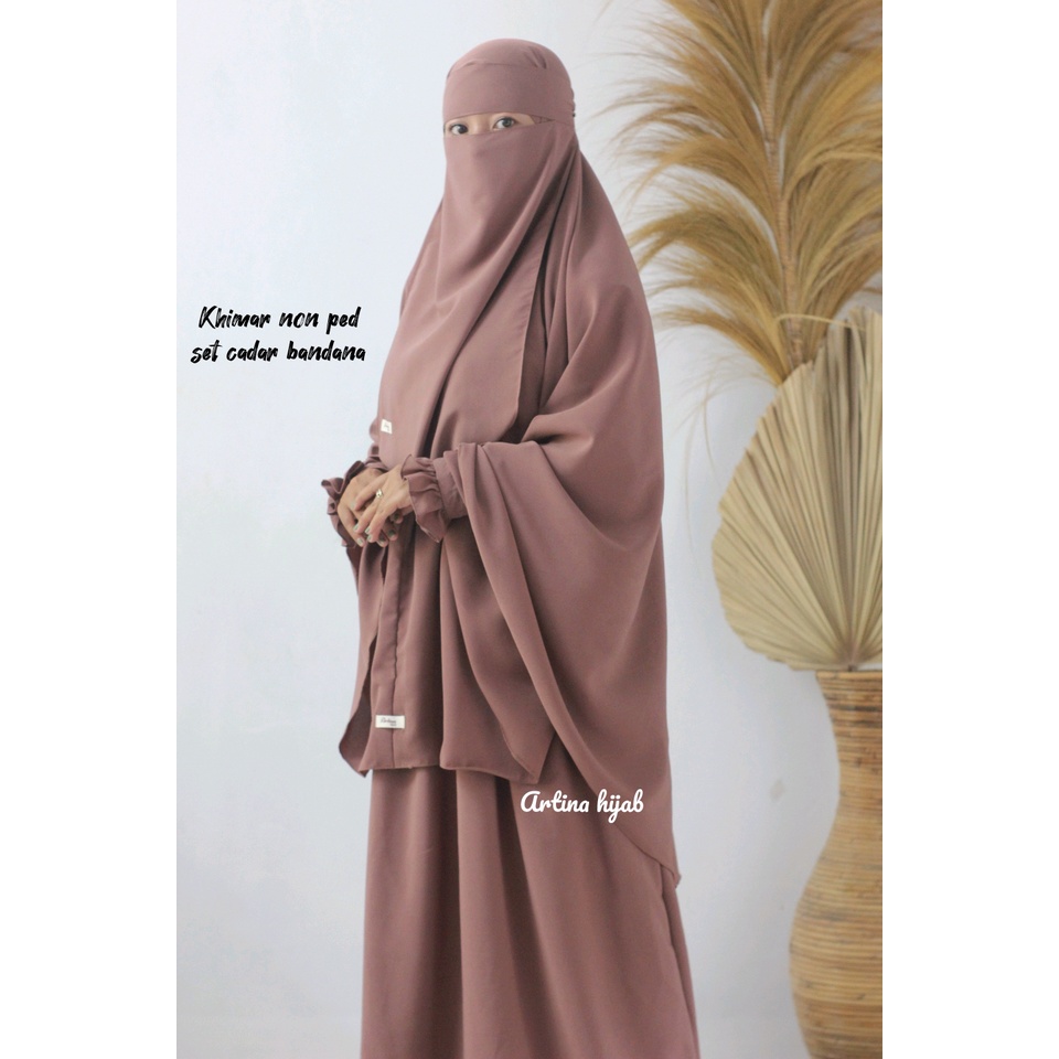 jilbab non ped jumbo wolfis premium set cadar bandana