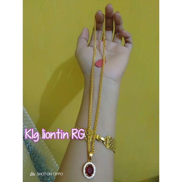 kalung susun siri liontin lady oval sepuhan ems24k