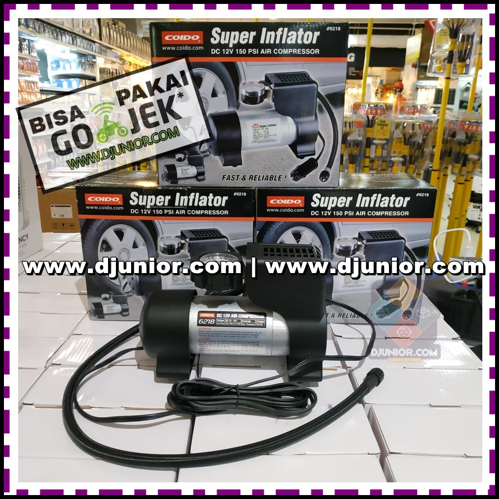 COIDO - MESIN POMPA BAN MOBIL PORTABLE / SUPER INFLATOR 6218 12V