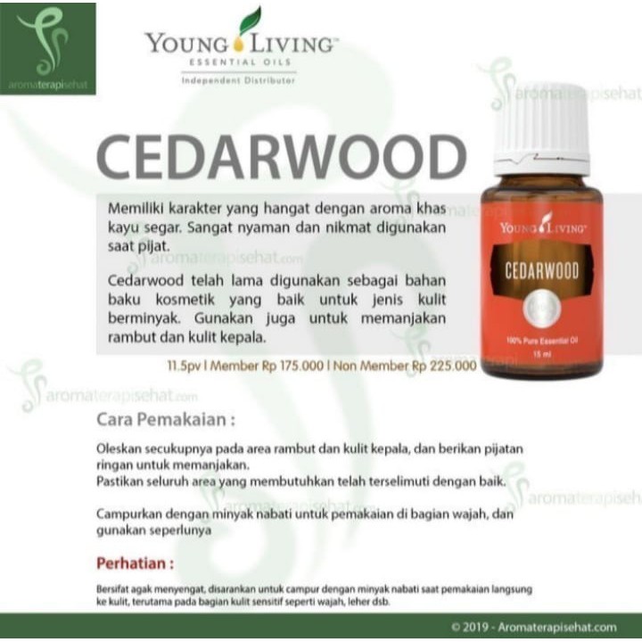 Cedarwood 15ml Essential Oil Young Living Shopee Indonesia