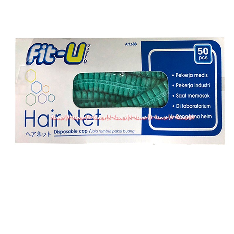 Fit U Hair Net Disposable Cap 50pcs Hair Cap Penutup Kepala Rambut