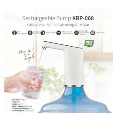 Pompa Galon Elektrik Kirin Rechargeable Pump KRP-008