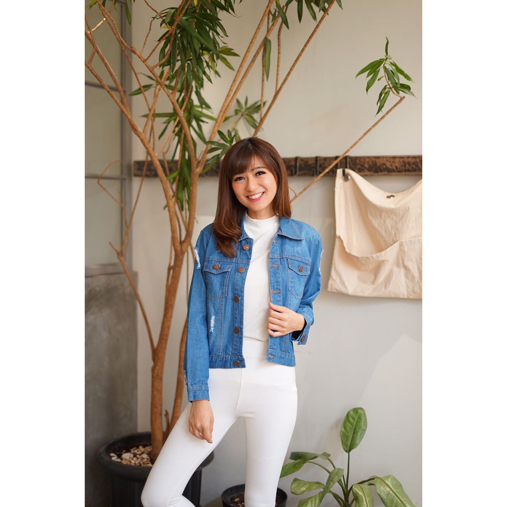 SALE!! VANILLESHOP - Jaket ripped jeans Ges