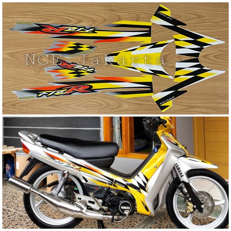 STIKER STRIPING MOTOR F1ZR MILLENIUM KUNING