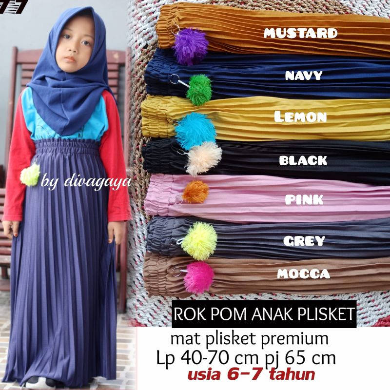 ROK POM ANAK PLISKET UMUR 6-7 TAHUN