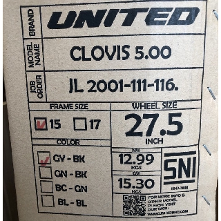 READY STOCK Sepeda  United  Clovis  5 0 tahun 2021 Frame  