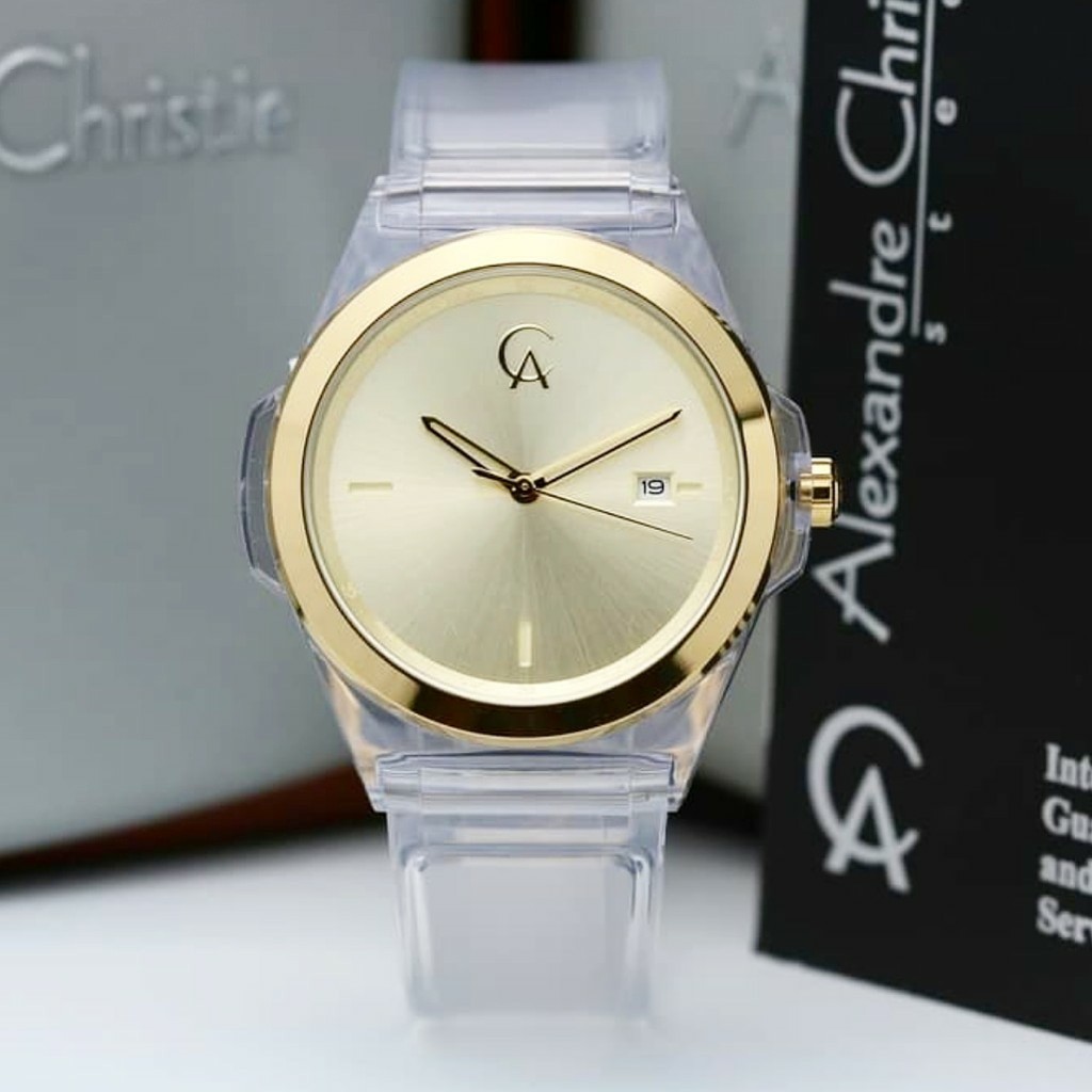 AC alexandre Christie AC 2809 original wanita gold transparan tali karet