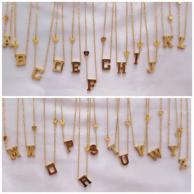 TIARA - T21064 Kalung Alfabet Kalung Huruf Nagita Kalung Titanium Lapis Emas Anti Karat