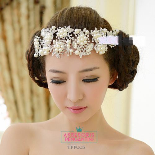 [STOK TERBATAS] AKSESORIS WANITA HEADPIECE PENGANTIN TIARA HIJAB MODERN TPP003