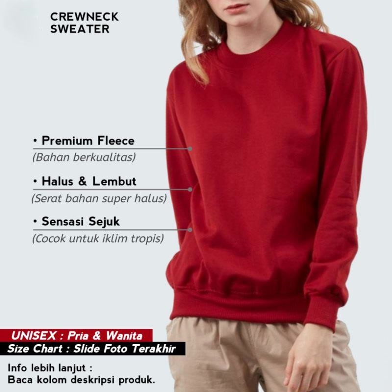 [ DISTRO QUALITY ] Sweater Crewneck Polos Pria Wanita Fleece polosqu.id