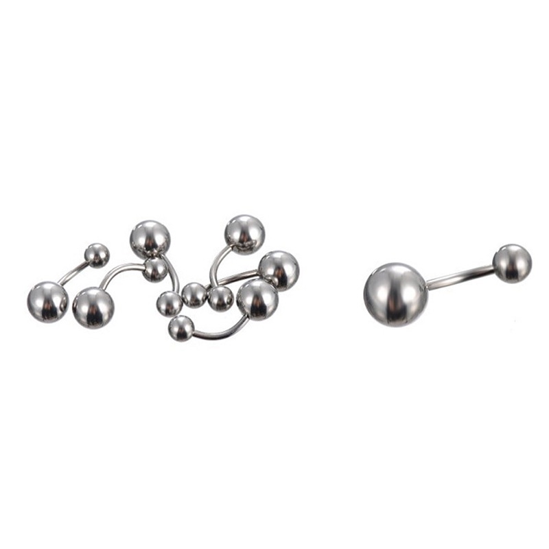 66pcs Anting Tindik Lidahputingtubuh Bentuk Barbell Bahan Stainless Steel