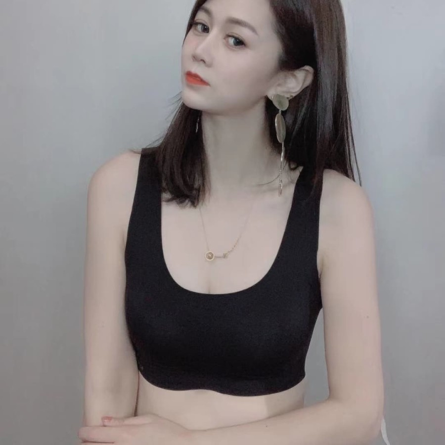 Pdora bra kesehatan / bra sport wanita tali lebar - Hitam