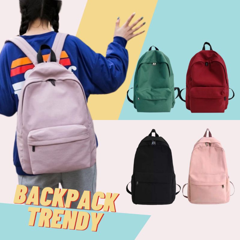 Tas Ransel Polos Sekolah Anak Paud Tk Sd Smp Sma Kuliah Remaja Cewek Cowok Kekinian Korea Style Warn