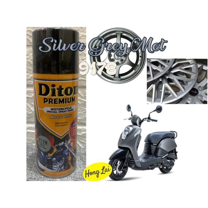 ```````] Pilok Pylok Cat Diton Premium Silver Abu Metalic 9178 Silver Grey Met