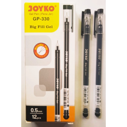 

SATU BOX LUSIN 12 PCS GEL PEN PULPEN PENA JOYKO GP-330 BIG FILL