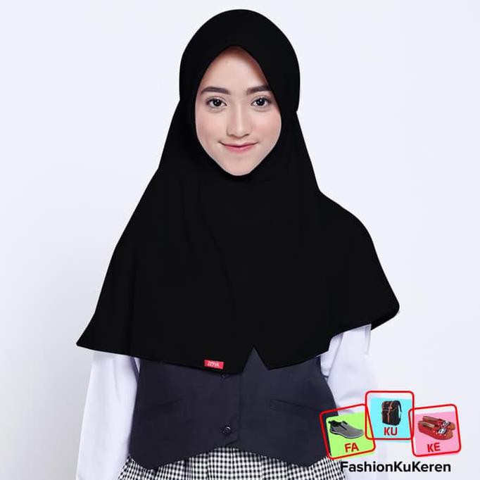 jilbab anak termurah Kerudung Sekolah Anak SMP Bergo Hijab Instan Medium - Zoya Cerdasmidi ready