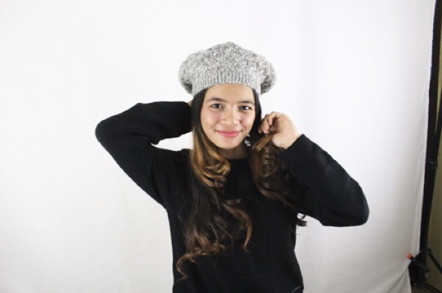 Topi Rajut Baret Wool Hat Baret Plaited