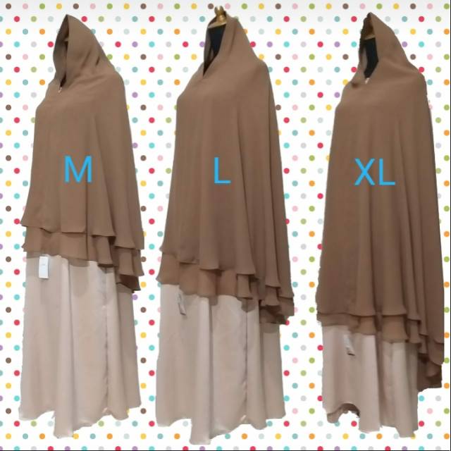 Hijab syari/khimar bahan sifon silk sifin arab premium