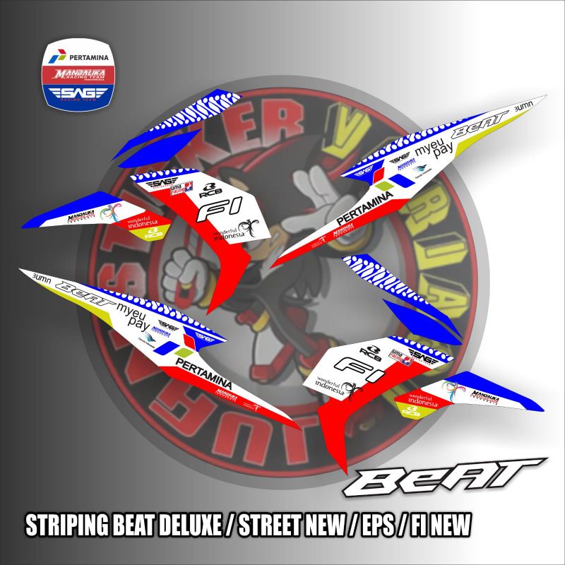 Striping Beat Deluxe 2020-2021 Sticker Variasi Motor Mandalika