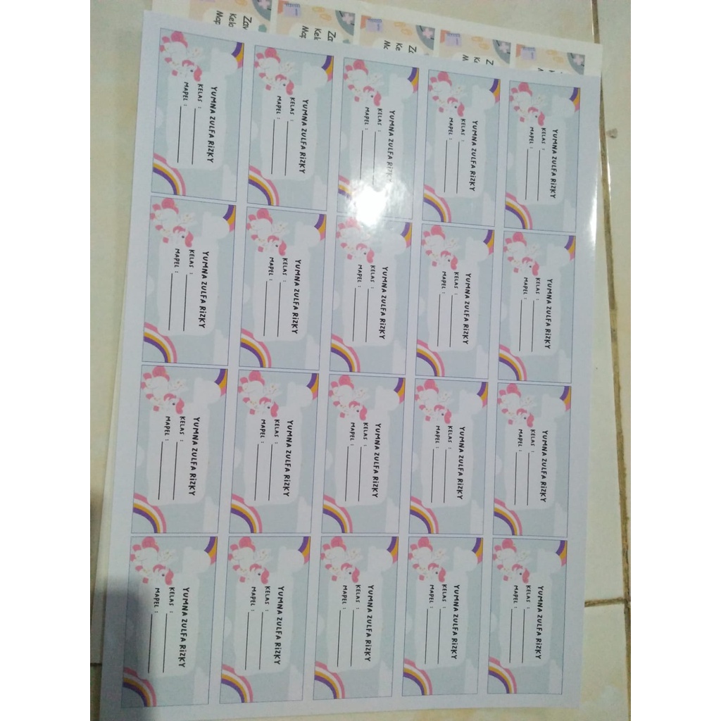 

Stiker / Label Nama Buku Sekolah Custom