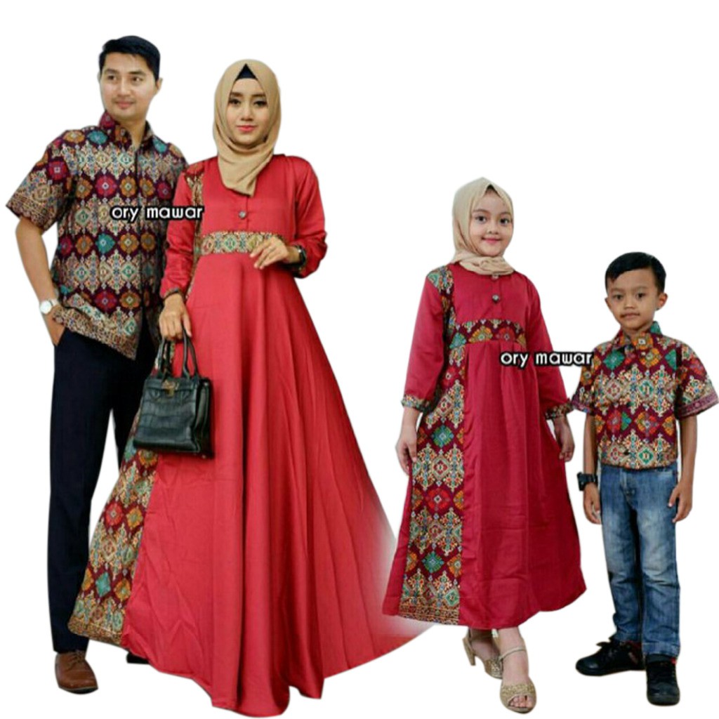 DESAIN 2018 BATIK COUPLE SARIMBIT SERAGAM PESTA HIJAB BAJU MUSLIM